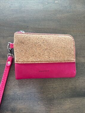 Pixie Mood Pink Cork Trim Wristlet